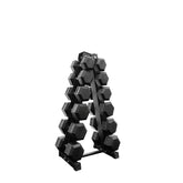 6 pairs total 225kg hex dumbbell from 12.5kg to 25kg with dumbbell rack