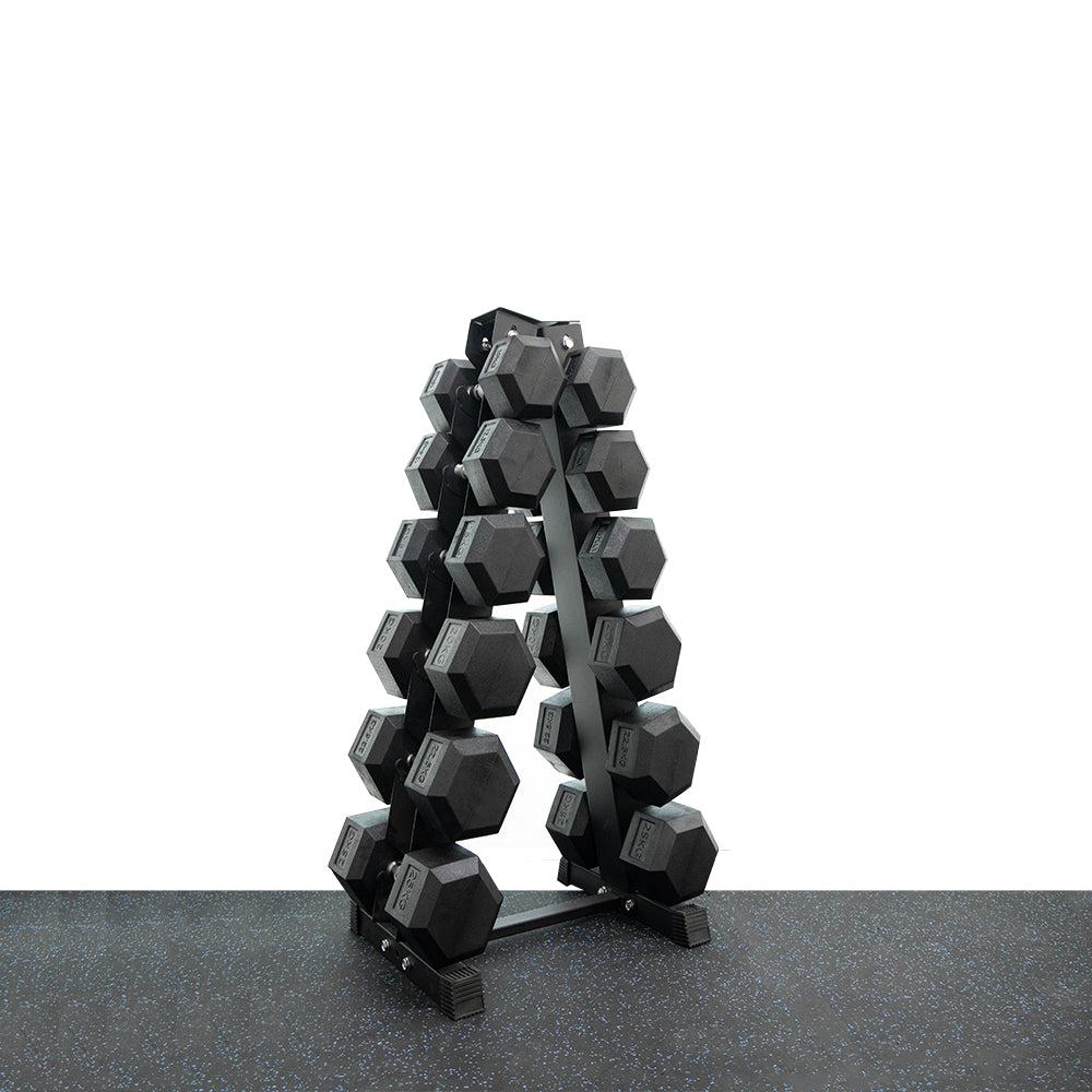 Hex dumbbell set with rack 99 best sale