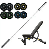 5/10/15/20kg Olympic Bumper Plates with 20kg Bar with Adjustable Decline Bench