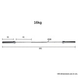 2.01m olympic straight bar dimension