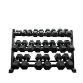 12 pairs total 390kg hex dumbbell from 2.5kg to 30kg with dumbbell rack