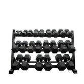 12 pairs total 390kg hex dumbbell from 2.5kg to 30kg with dumbbell rack