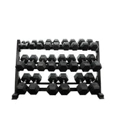 12 pairs total 390kg hex dumbbell from 2.5kg to 30kg with dumbbell rack