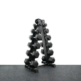 set of 2.5/5/7.5/10/12.5/15kg hex dumbbell + a shape 6 pairs dumbbell rack
