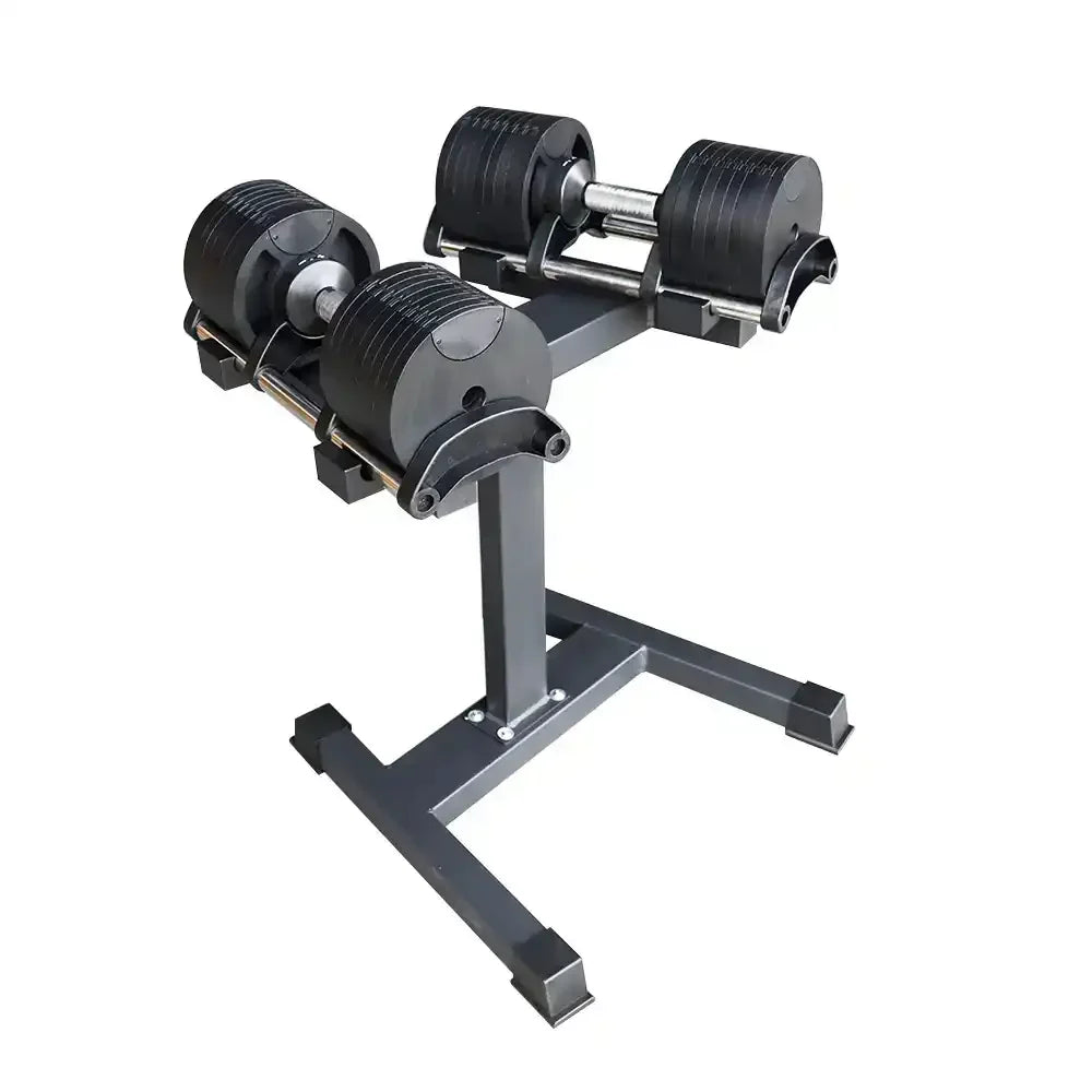 pair of 32kg adjustable dumbbell with stand