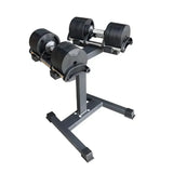 pair of 32kg adjustable dumbbell with stand