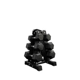 3 pairs total 45kg hex dumbbell from 5kg to 10kg with dumbbell rack