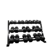 10 pairs total 375kg hex dumbbell from 7.5kg to 30kg with dumbbell rack