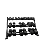 10 pairs total 375kg hex dumbbell from 7.5kg to 30kg with dumbbell rack