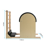 Pilates Ladder Barrel BL-58 Pro with dimensions indicated
