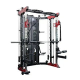 Multi-functional gym machine BL181 with pulleys, cables, weight stacks, pull-up bar, and various attachments for strength training exercises.