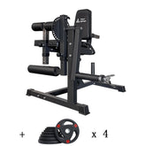 Leg extension and curl machine with 60kg weight plates