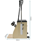 Pilates Wunda Chair DR-33 Pro with dimensions indicated on a white background