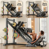 leg press and hack squat machine with model