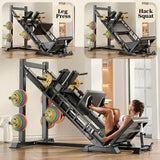 leg press and hack squat machine with model