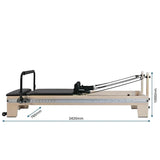 all parts dimensions on pilates reformer pl-600 pro