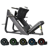 commercial leg press machine with bumper plates