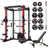Smith Machine SP024 + 2.2m Bar + Bench + Weights