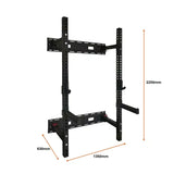 wall mounted squat rack with dimensions