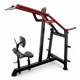 A Body Solid lat pulldown machine displayed, designed for commercial use, emphasizing its robust construction and functionality.