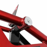 Close-up of the joint on a commercial super lat pulldown machine