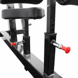 Close-up of the adjustable pin on a commercial Super Lat Pulldown machine