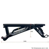 heavy duty adjustable incline bench tb-44 dimension