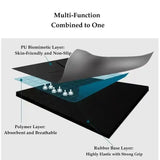 Diagram of a multi-layered yoga mat with labelled layers on a white background