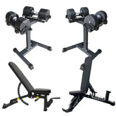 adjustable dumbbells with stand and bench package