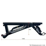 heavy duty adjustable incline bench tb-44 dimension