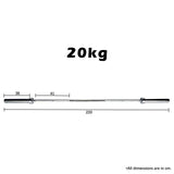 2.2m Olympic 20kg Straight Bar