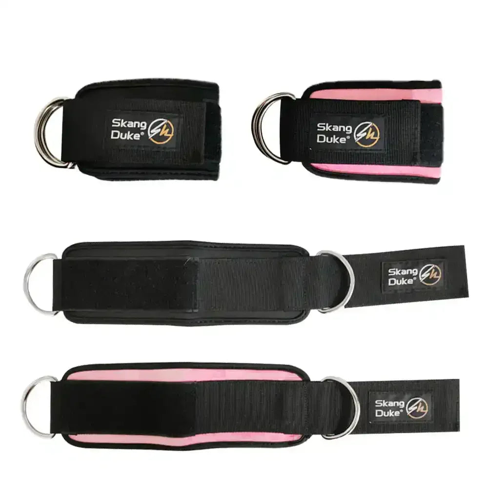 black and pink ankle strap