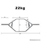 Hex Barbell Weightlifting Deadlift Bar dimension