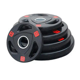 set of 2.5/5/10/15/20kg Olympic Tri-Grip Rubber Coated Weight Plates