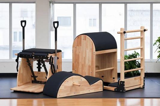 Pilates set includes wunda chair, ladder barrel and spine corrector