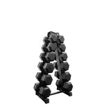 6 pairs total 225kg hex dumbbell from 12.5kg to 25kg with dumbbell rack