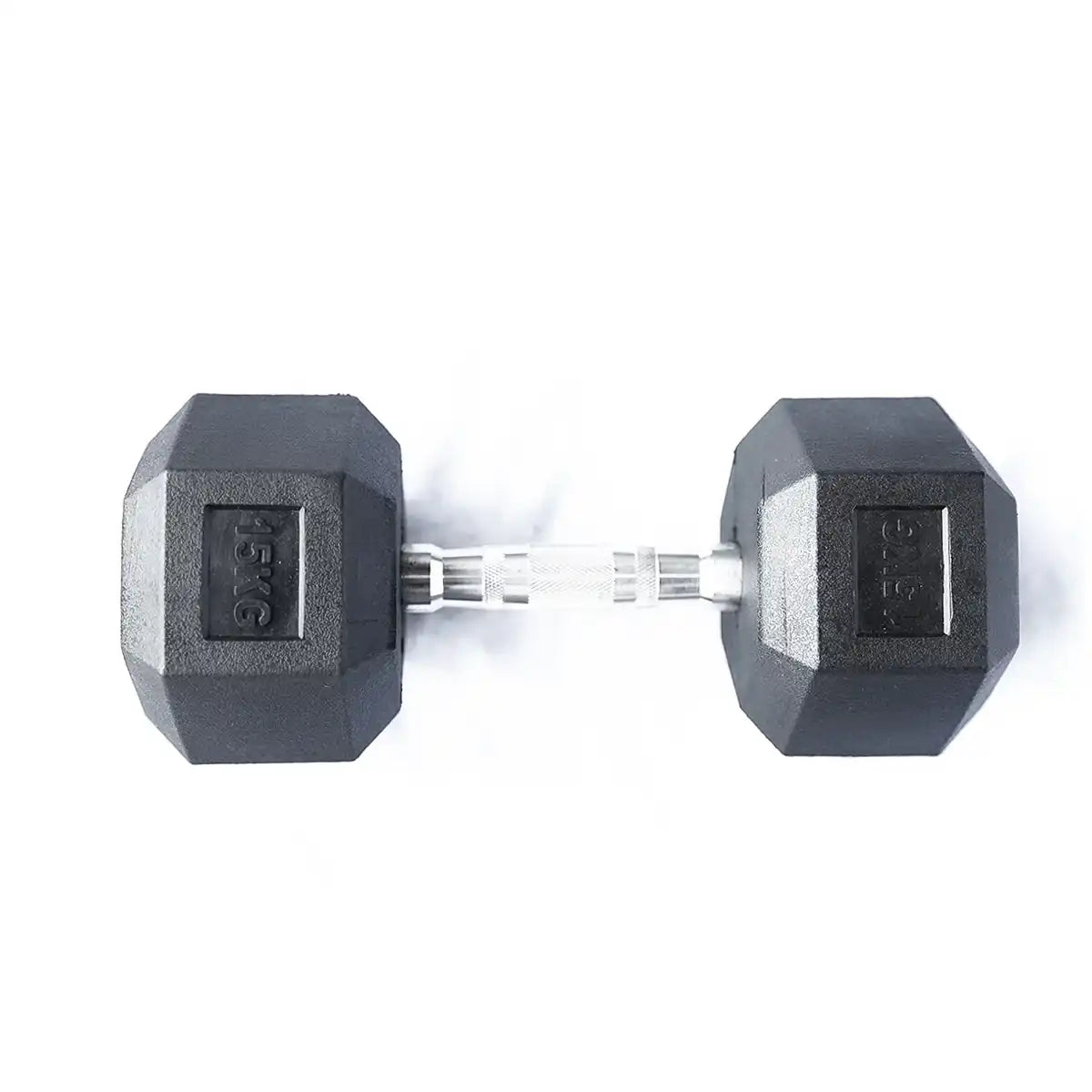 pair of 15kg hex dumbbells