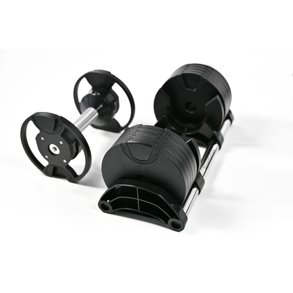 Pair of 24kg Quick-Adjustable Dumbbells - 2kg Increments