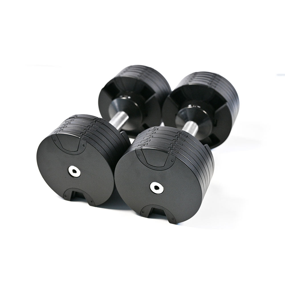 Pair of 24kg Quick-Adjustable Dumbbells - 2kg Increments