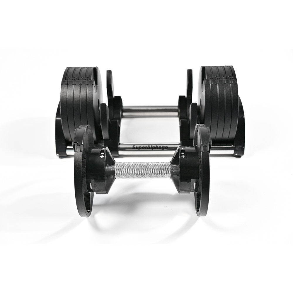 Pair of 24kg Quick-Adjustable Dumbbells - 2kg Increments