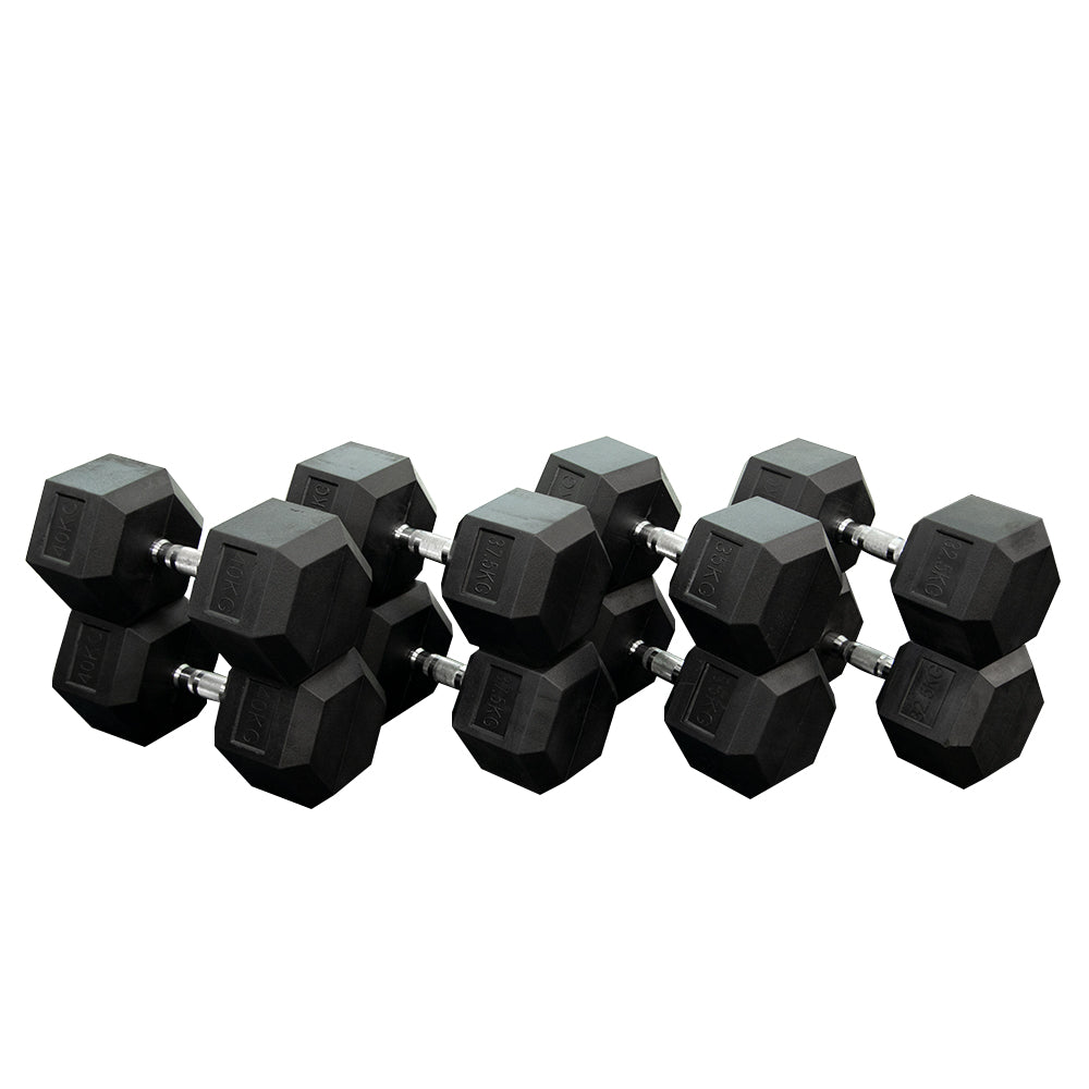 A set of 32.5/35/37.5/40kg *2 hex dumbbell