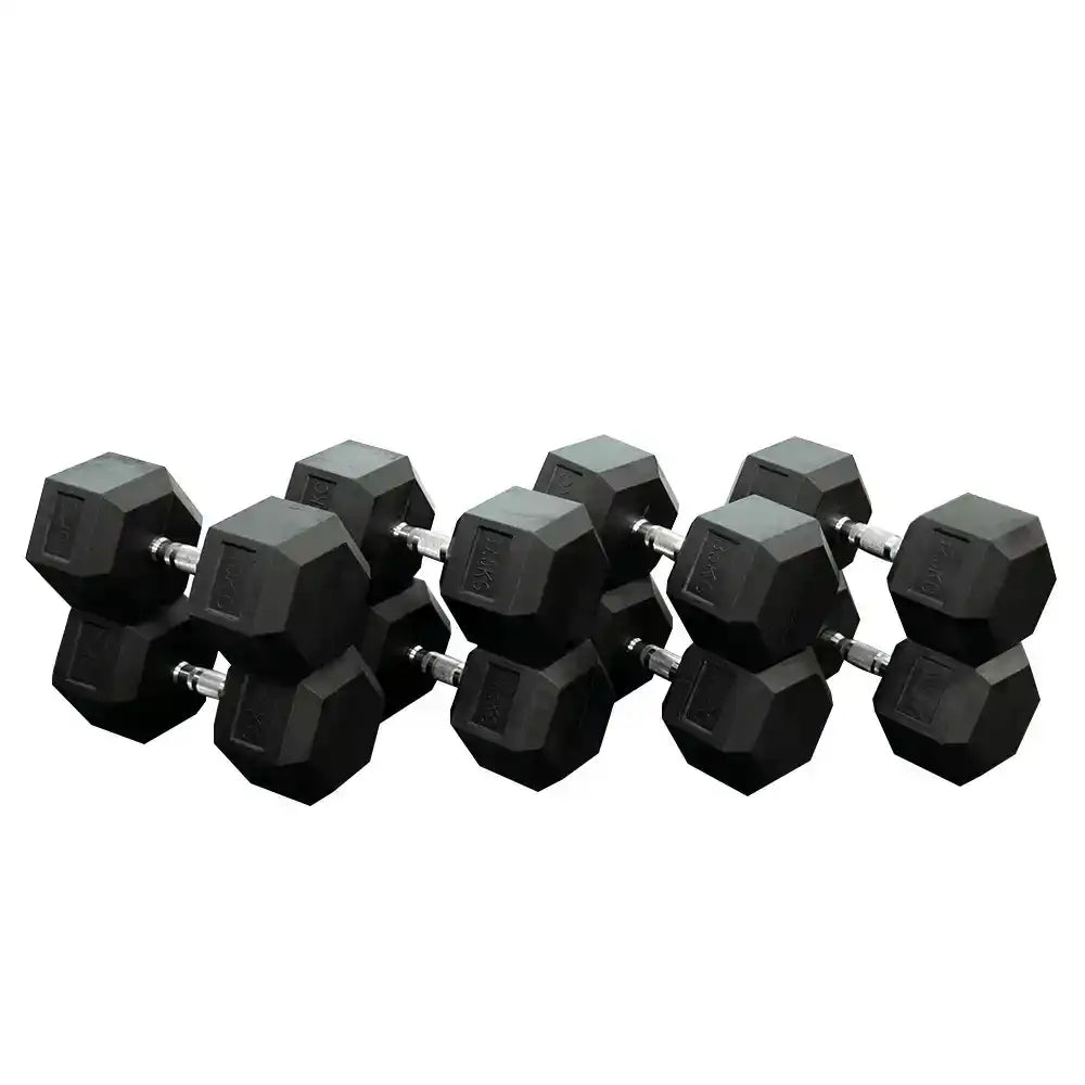 A set of 32.5/35/37.5/40kg *2 hex dumbbell