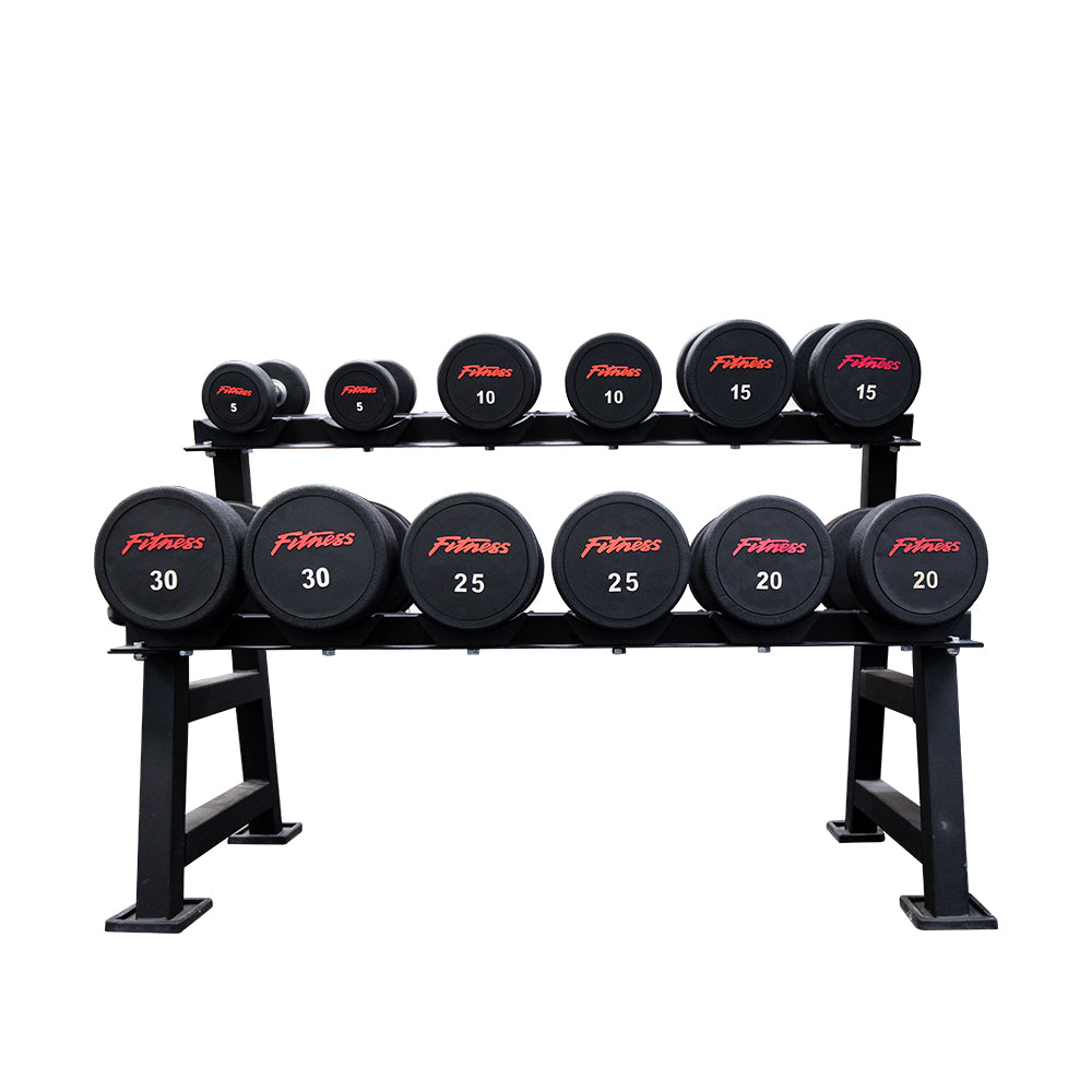 a set of 5/10/15/20/25/30kg round dumbbell with rack