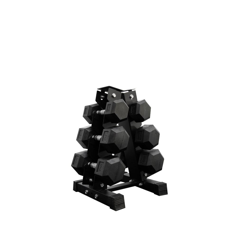 3 pairs total 45kg hex dumbbell from 5kg to 10kg with dumbbell rack