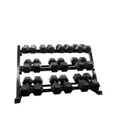 10 pairs total 375kg hex dumbbell from 7.5kg to 30kg with dumbbell rack