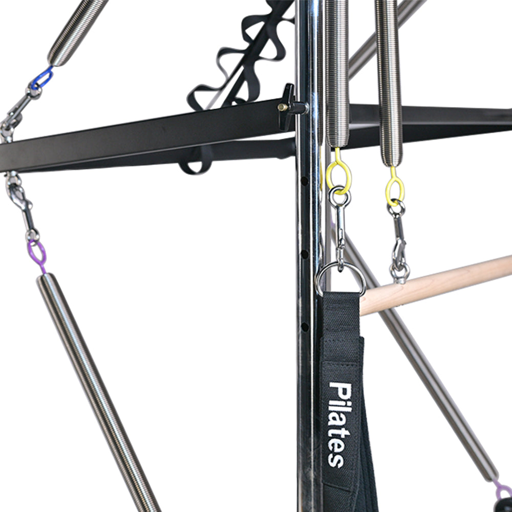 Close-up of the trapeze tower on Pilates reformer PL-600 Pro