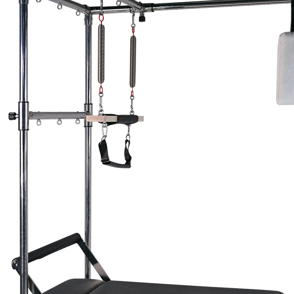 Close-up of the trapeze tower on Pilates reformer PL-600 Pro