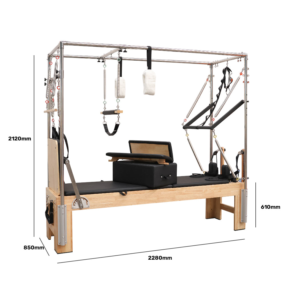 Cadillac bed reformer with full trapeze attachment dimension