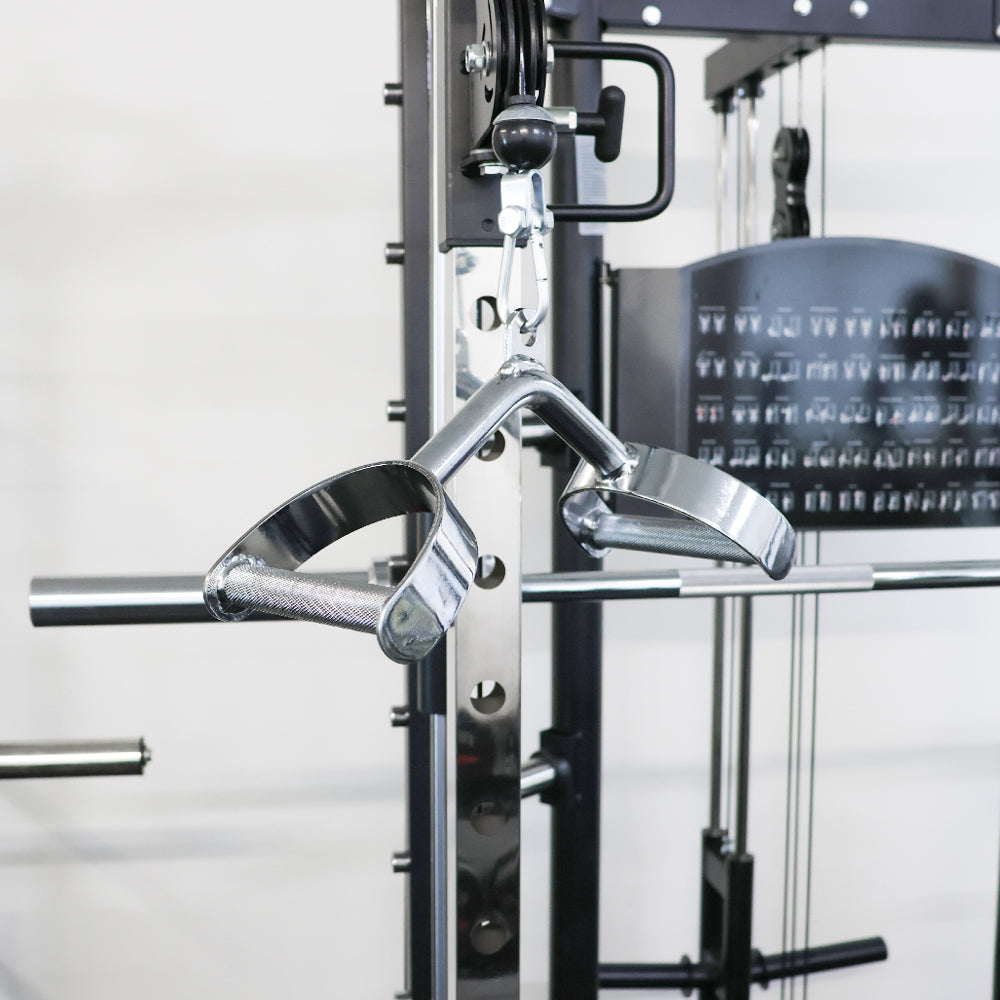 Force D-Handle Row Bar Cable Attachment on the machine