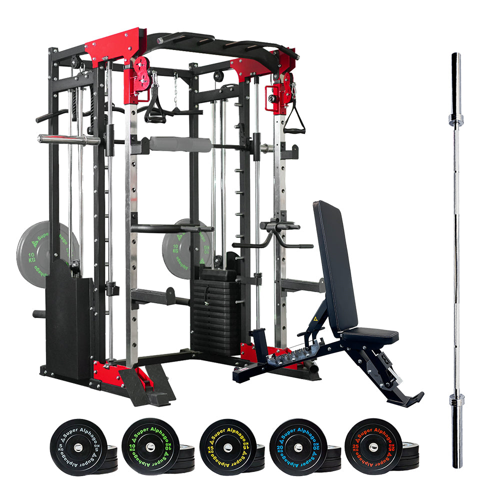 Smith Machine JL006 with bench barbell bumper plates